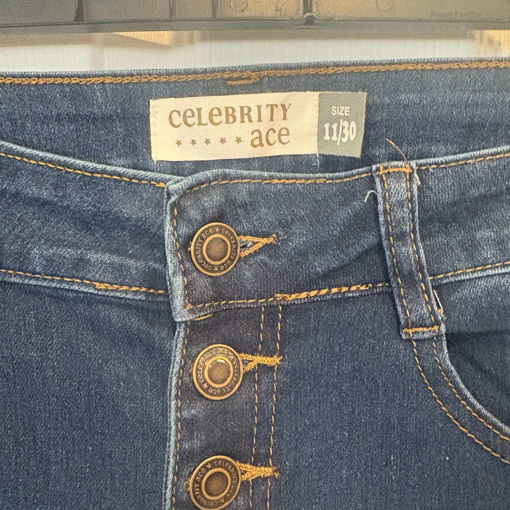 Dark Blue Flare Jeans with Distressed Details - Picture 5 of 6